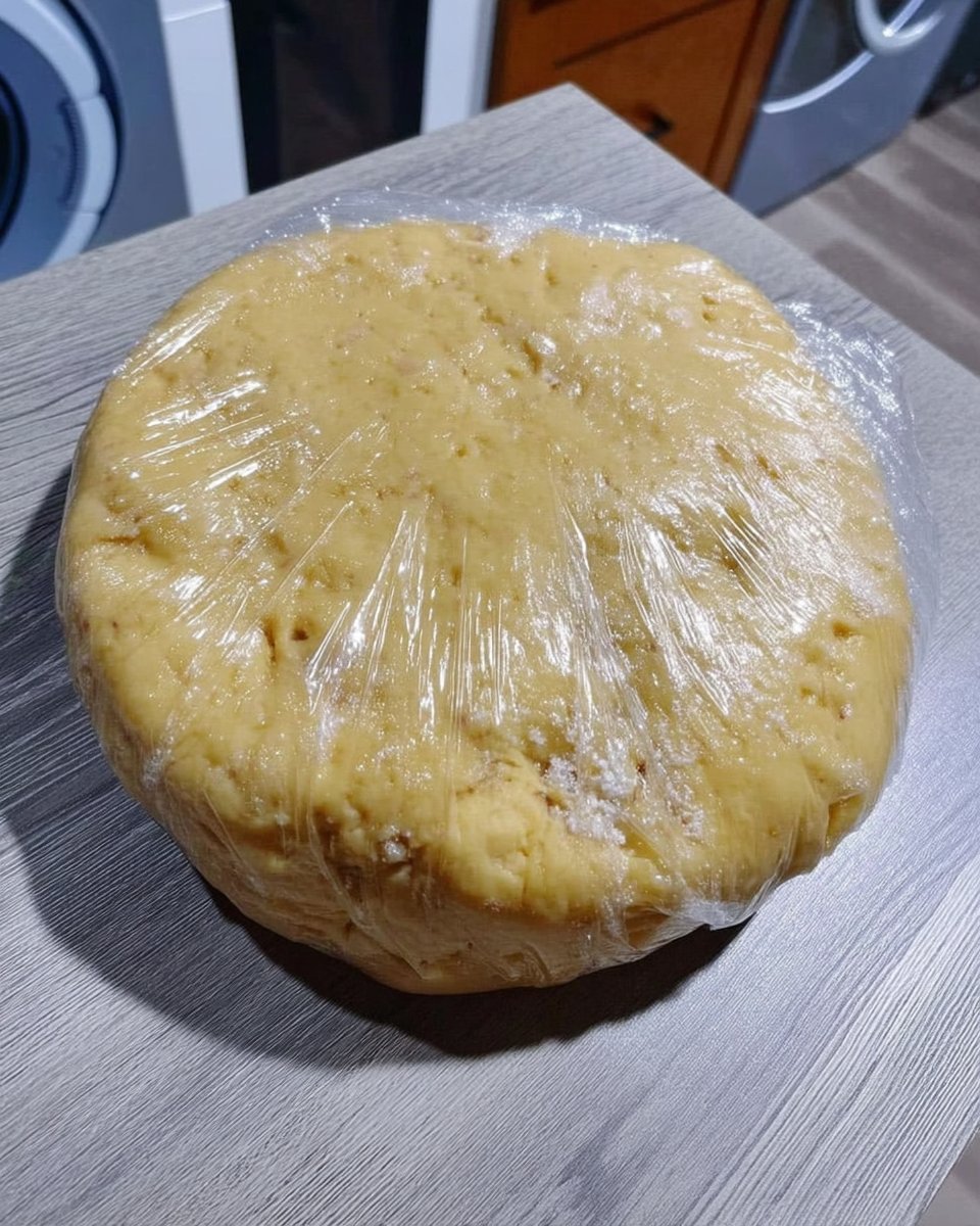 Ingredients for Kourabiedes including butter almonds and powdered sugar