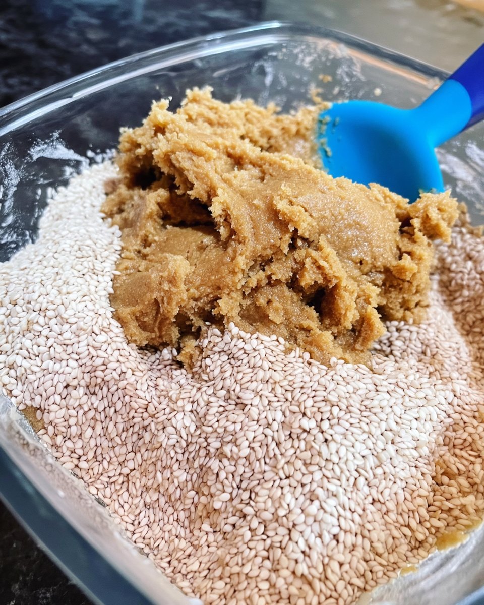 Benne Wafer dough dropped on a baking sheet with parchment paper
