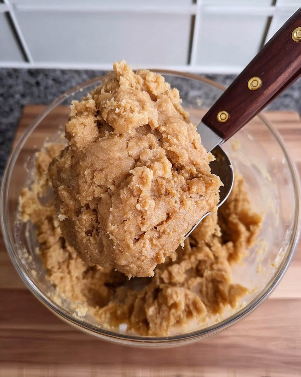 Freshly baked flourless peanut butter cookies cooling on a baking sheet