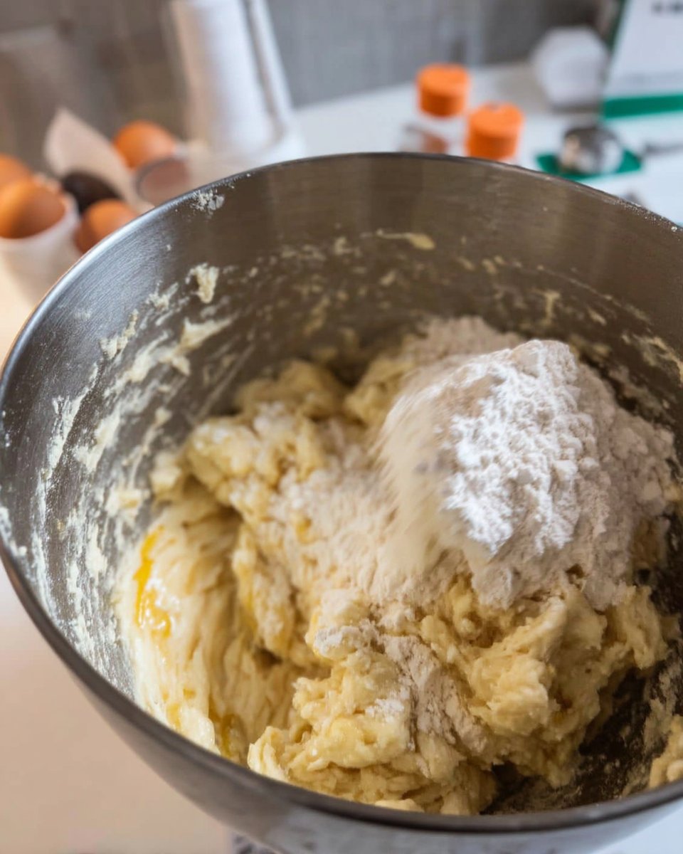 Lemon cookie dough being scooped onto a parchment lined baking sheet