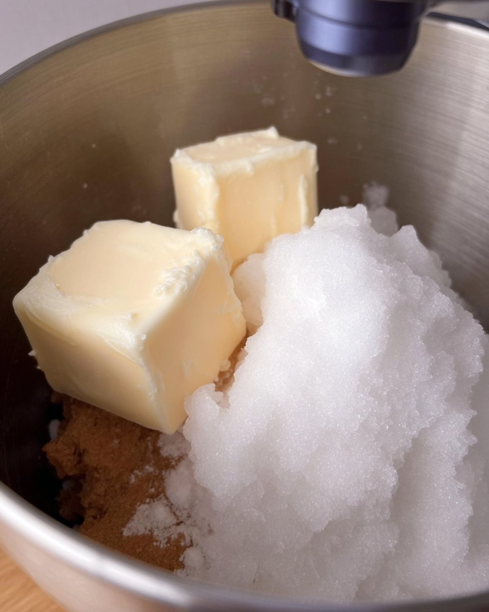 Ingredients for Biscoff cookies including brown butter, brown sugar, and cookie butter spread