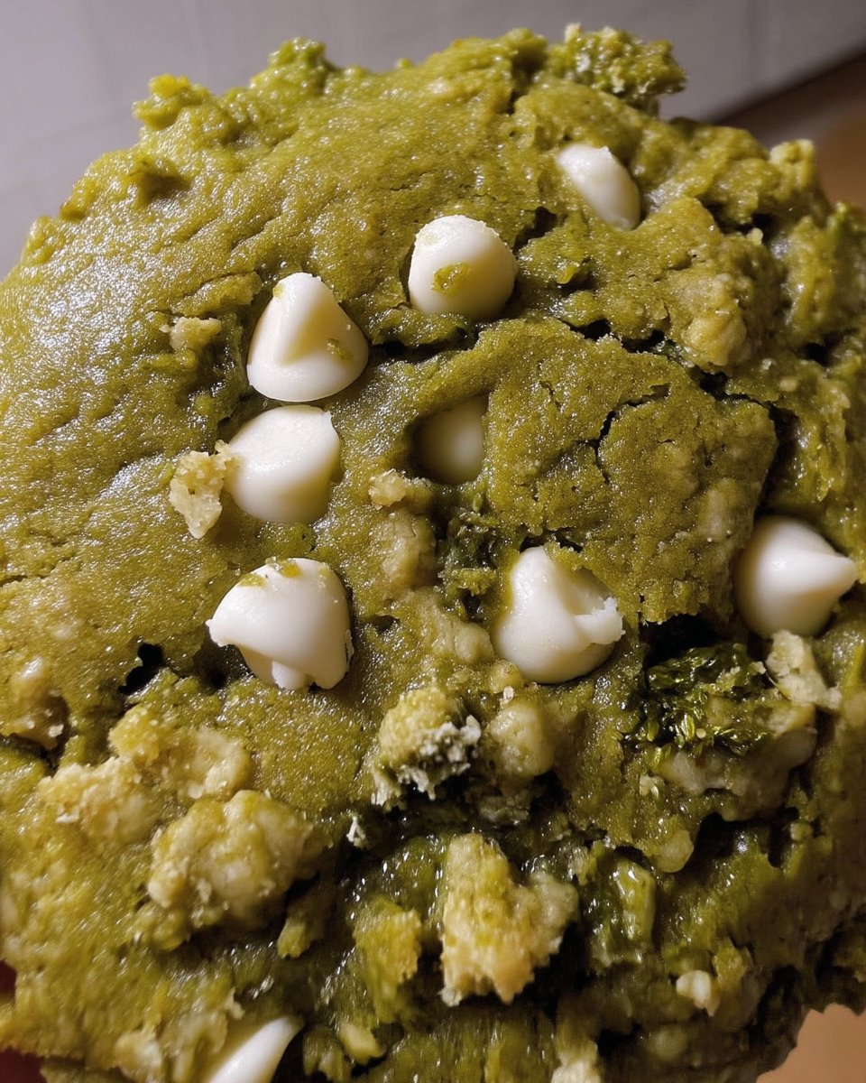 Scooped matcha cookie dough resting on parchment paper