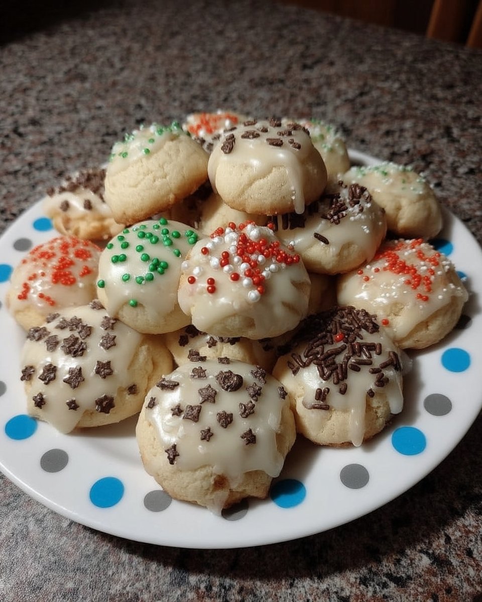 Ingredients for italian cookies including flour eggs and almond extract