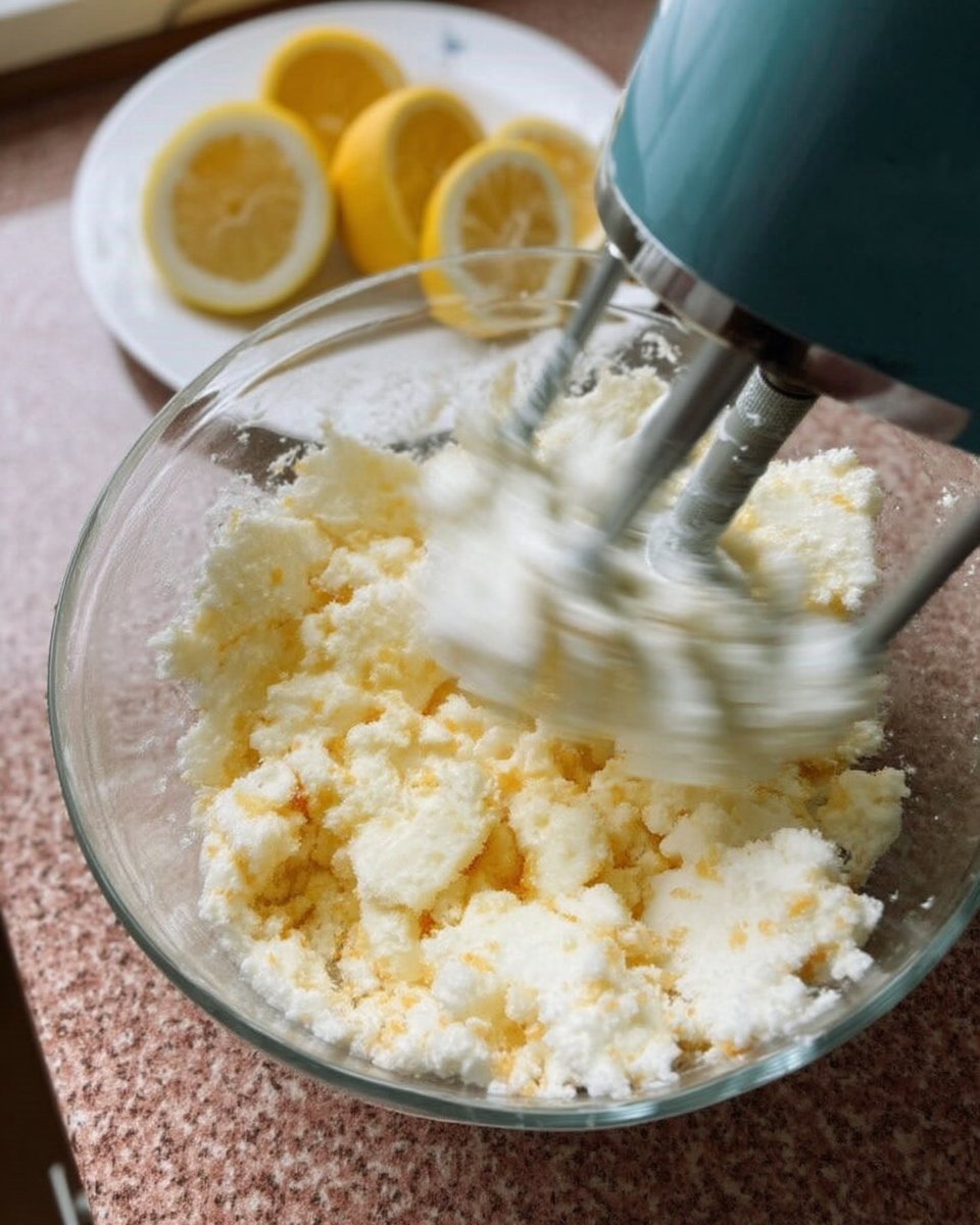 Ingredients for lemon crinkle cookies including fresh lemons and flour