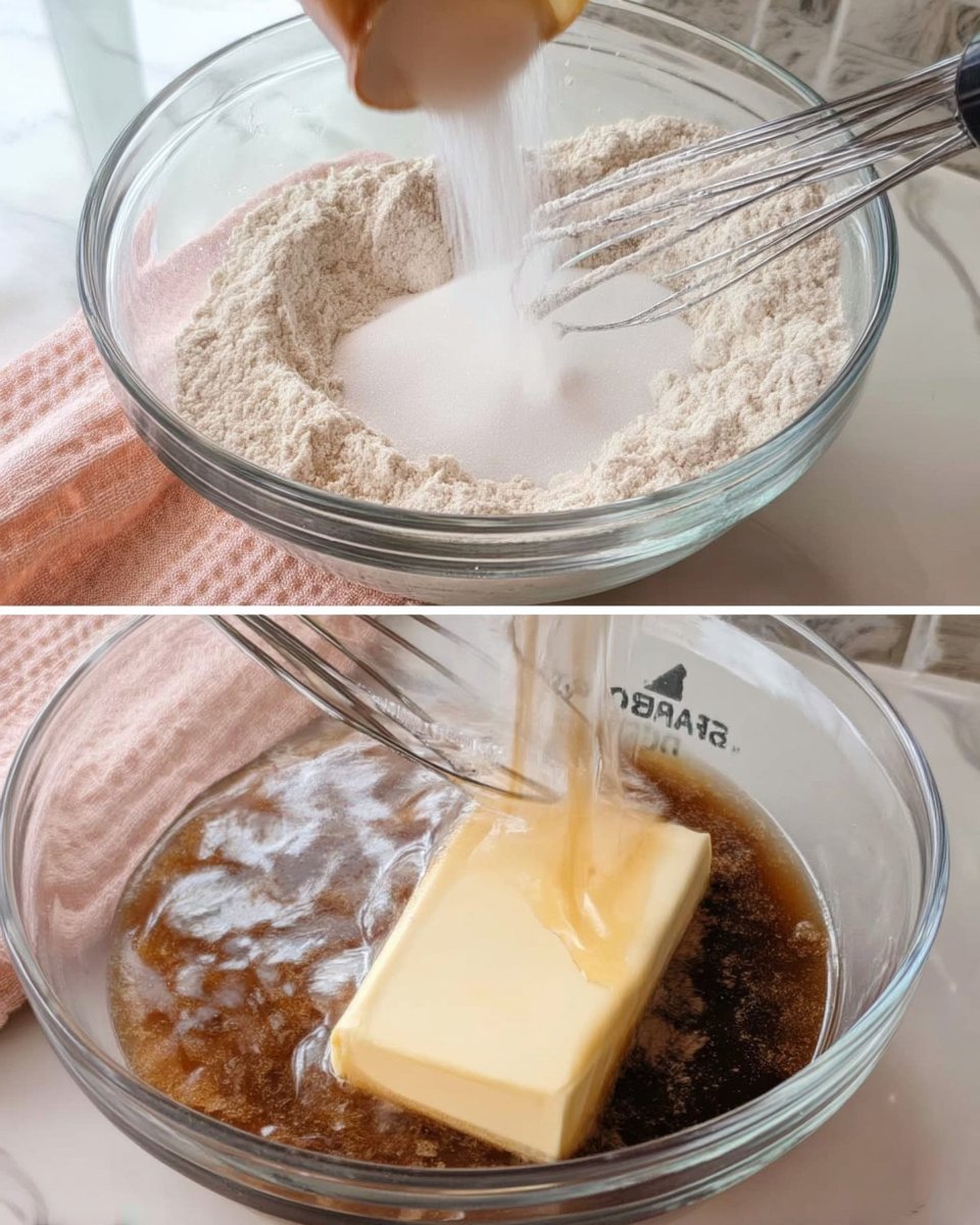 Ingredients for oatmeal scotchies including oats and butterscotch chips