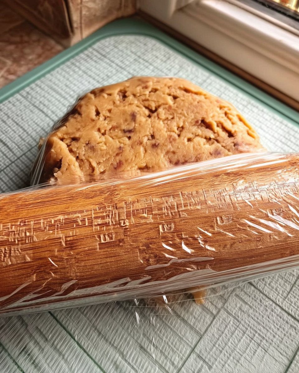 Someone rolling out chilled Spitzbuben dough to a perfect 3mm thickness.