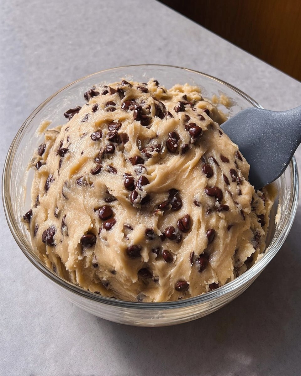 Scooping large cookie dough balls onto a baking sheet