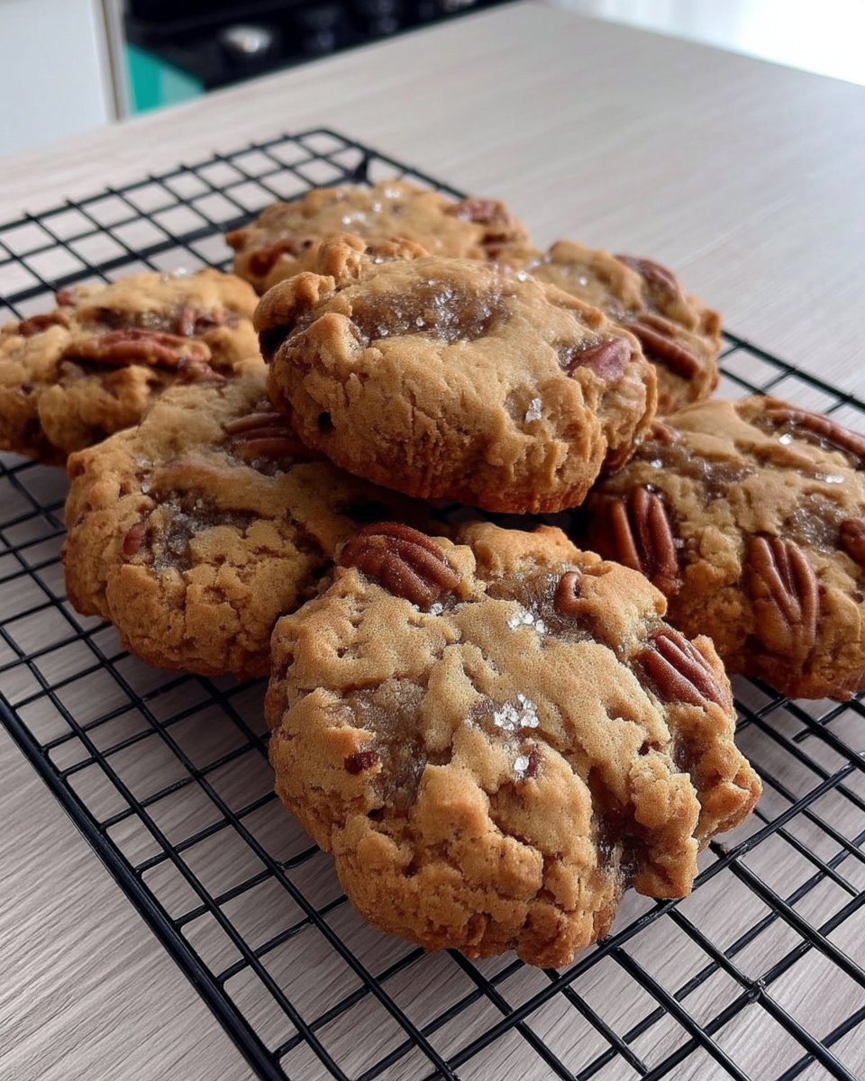 Pecan shortbread cookies served with a cup of hot tea