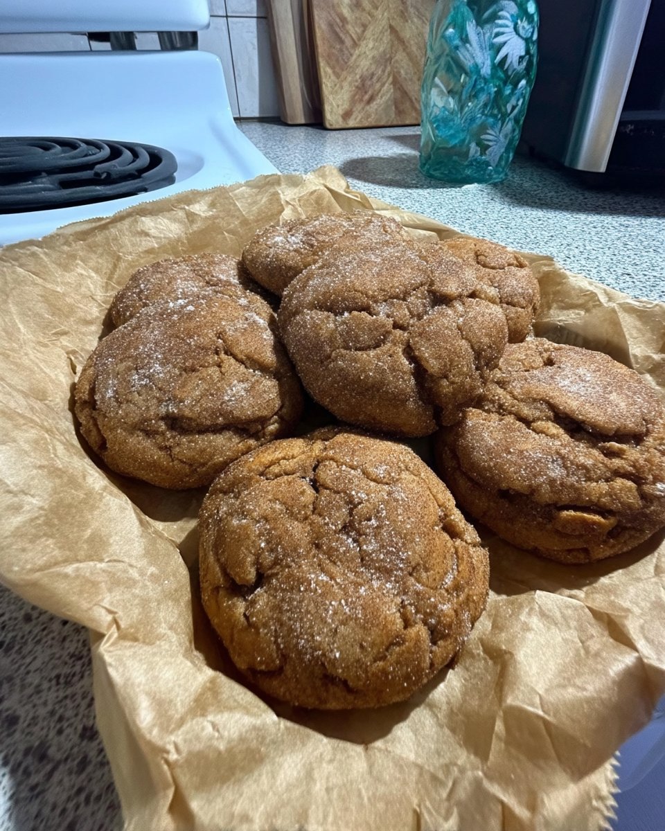 Pumpkin cookies served on a plate next to a cup of coffee