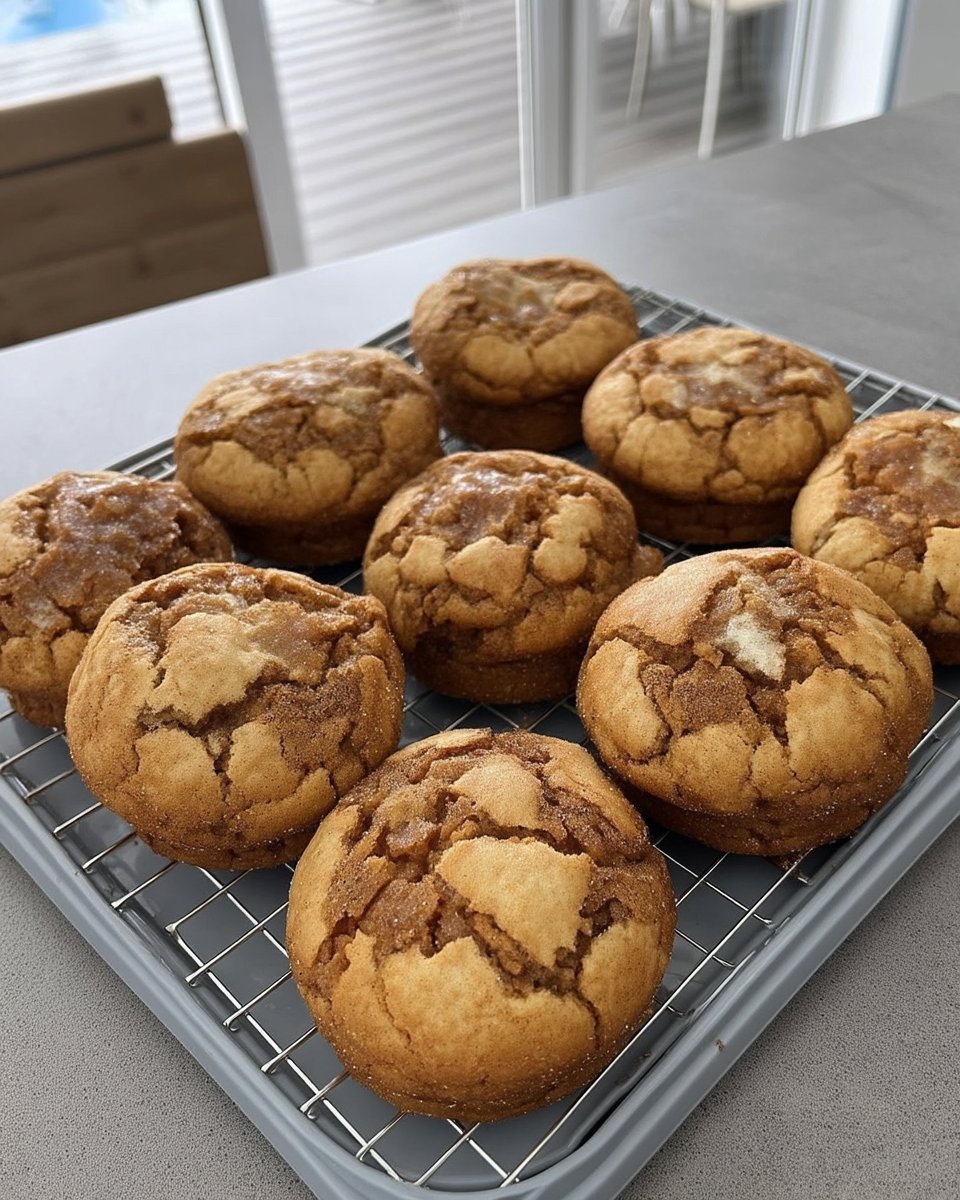 A plate of snickerdoodles next to a glass of milk