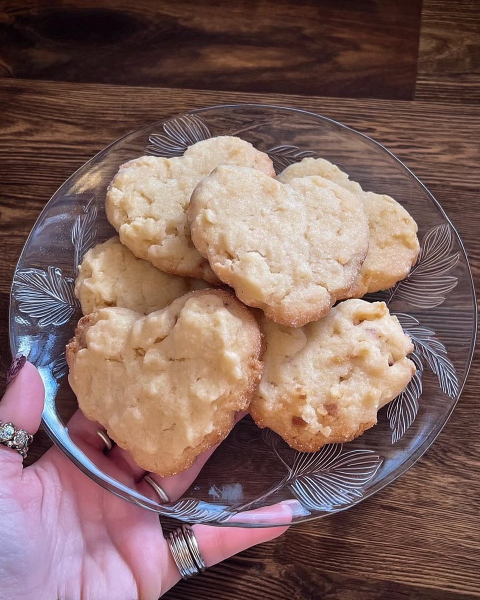 Keto shortbread cookie being dipped in tea
