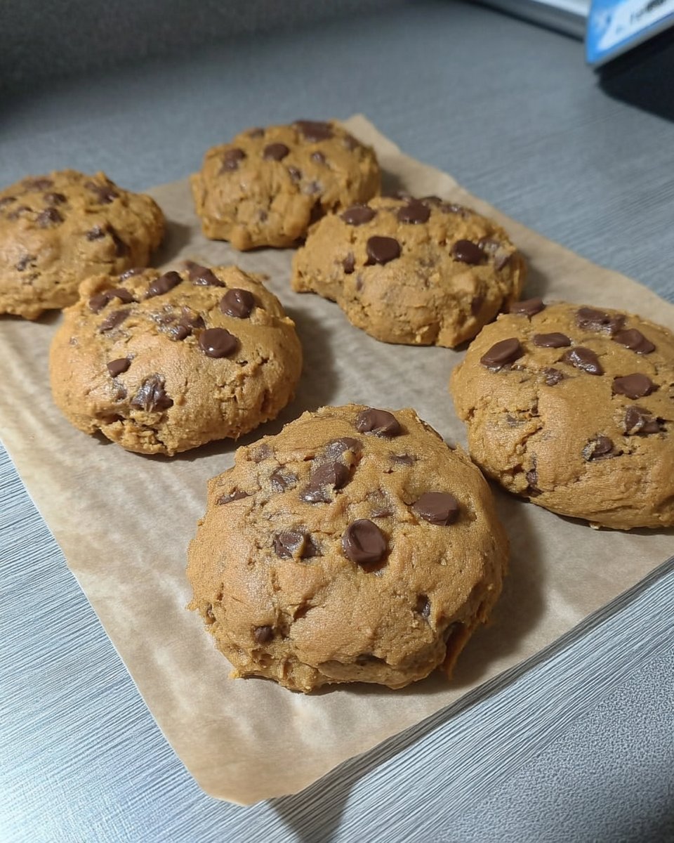 Giant soft crumble cookies stacked on a vintage plate