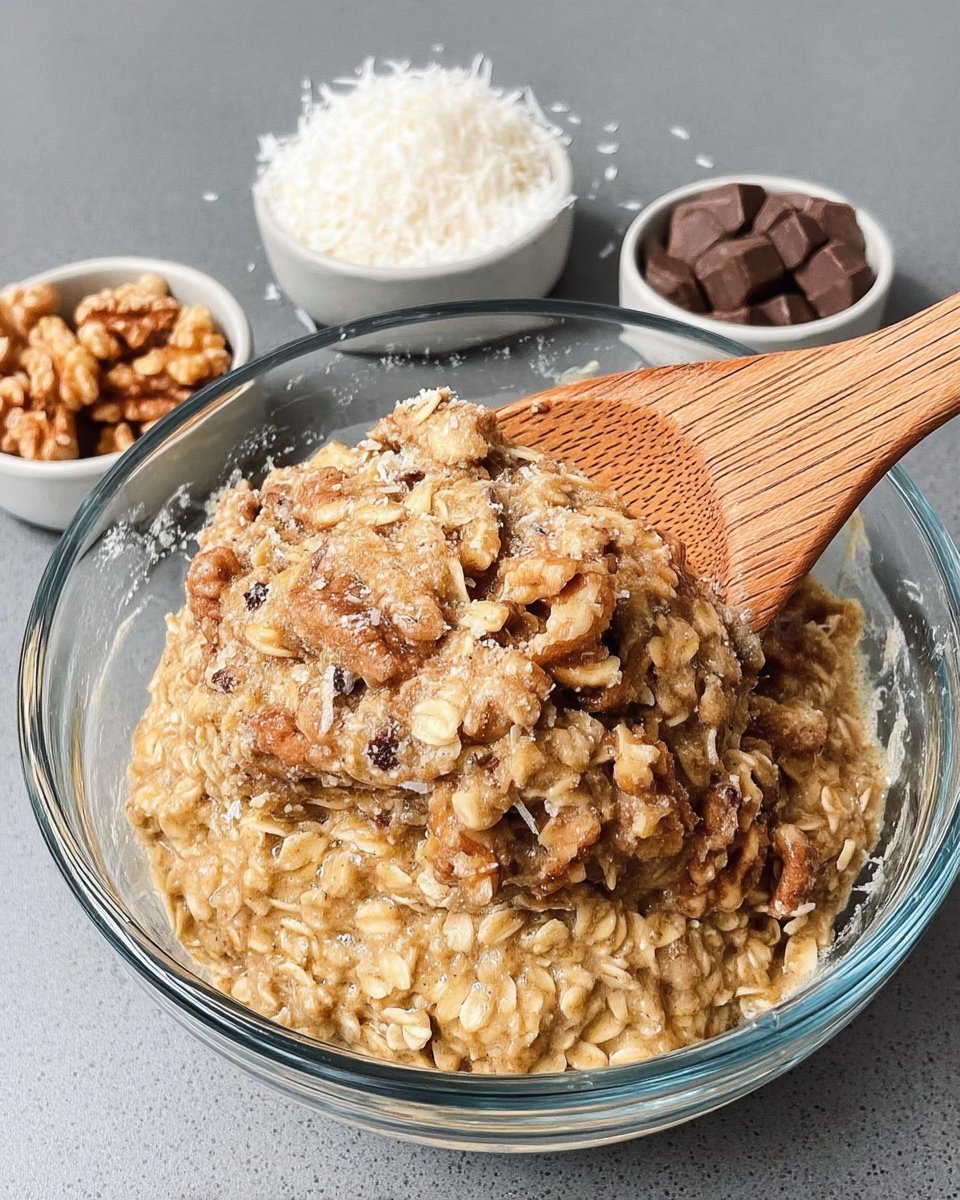Bananas oats and maple syrup on a wooden table