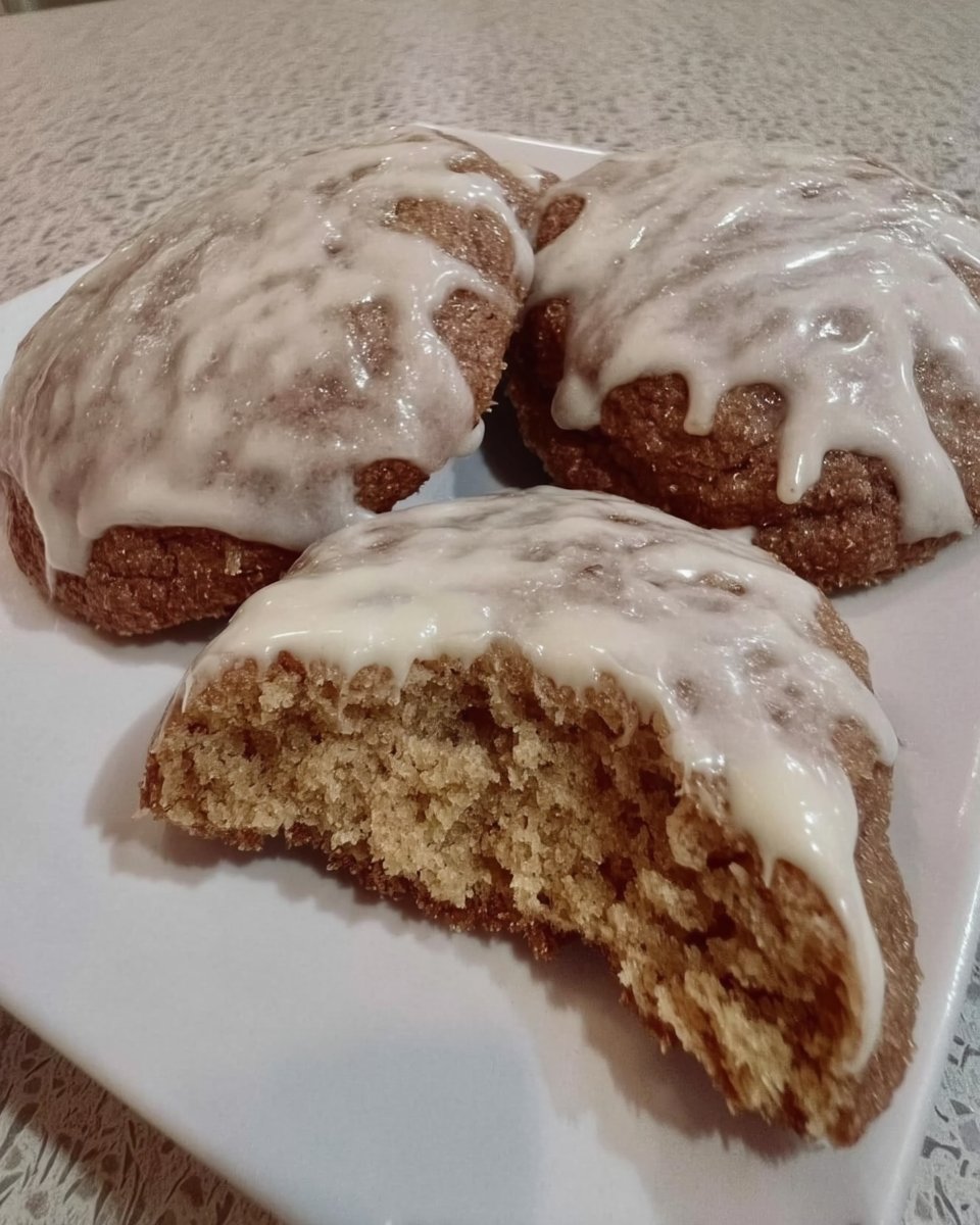 Warm maple cookies served with milk