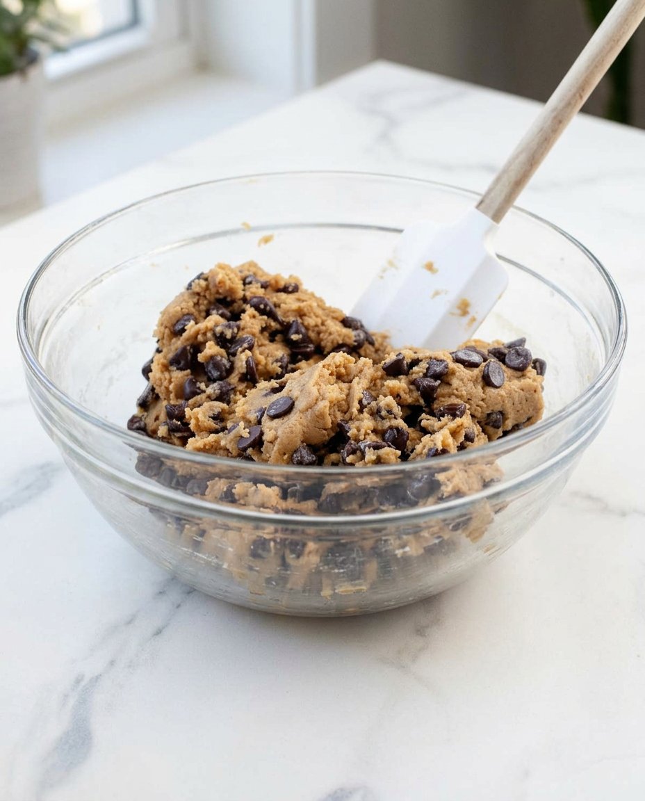 Freshly baked chocolate cookies on a parchment-lined baking sheet.