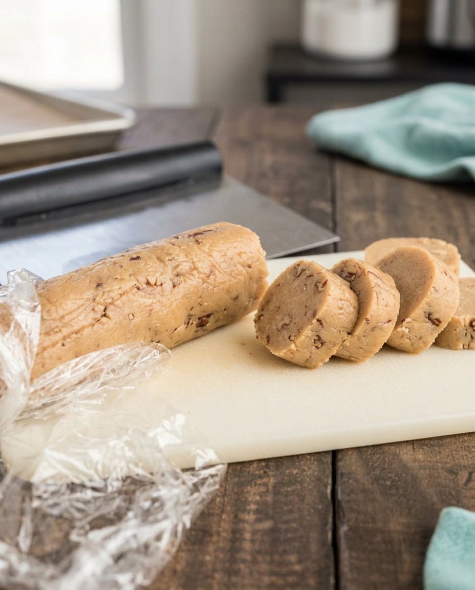 Thin golden brown cookies spaced out on a parchment-lined baking sheet