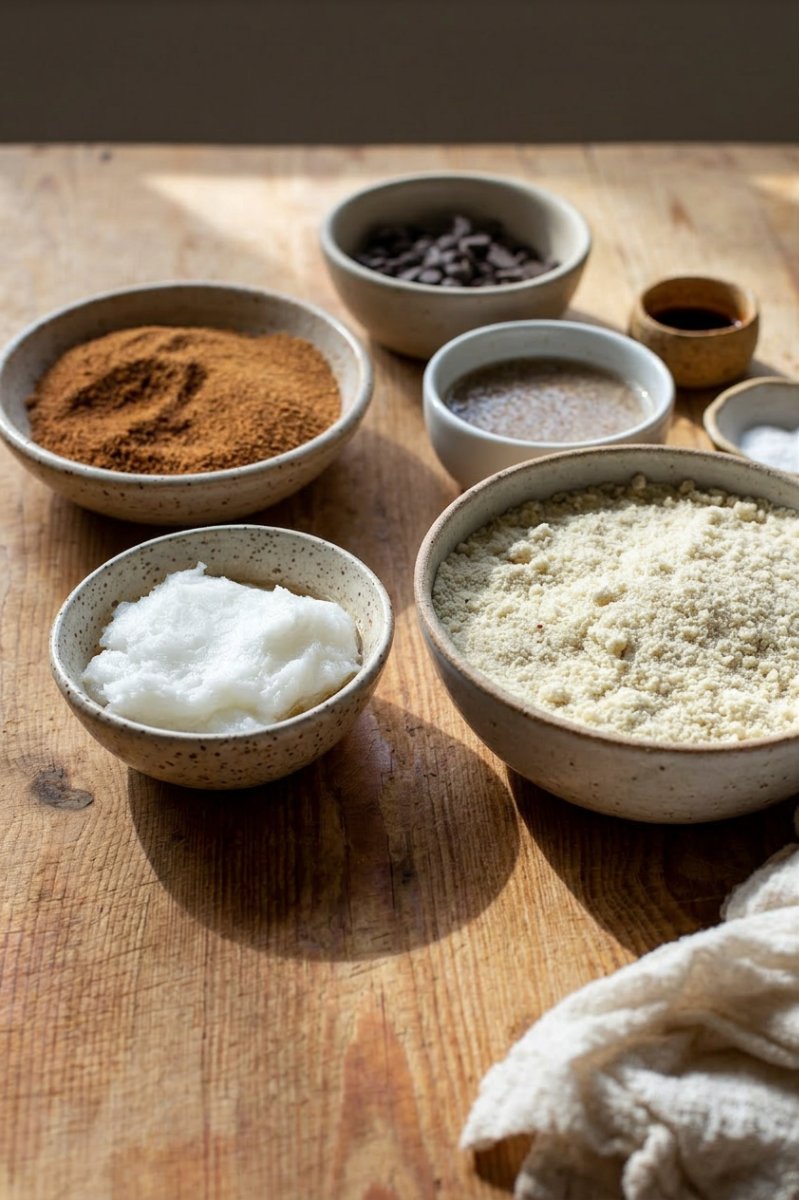 Freshly baked molasses cookies on a parchment lined baking sheet showing cracks
