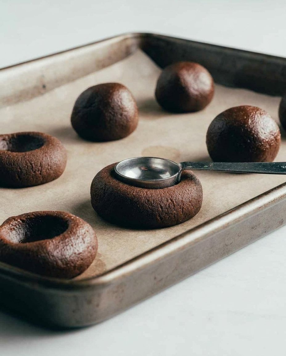Baking tray with large peanut butter cookies