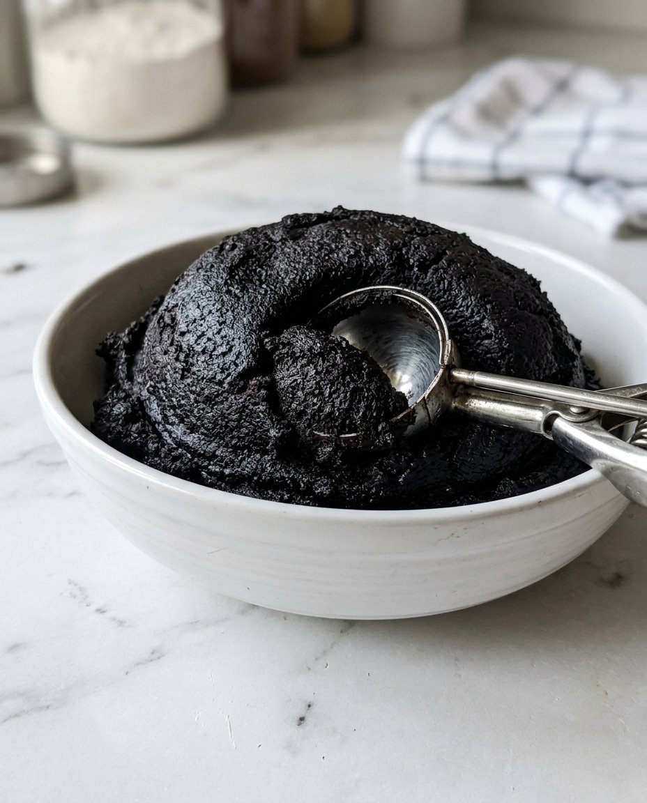 Ingredients for homemade Oreo cookies including black cocoa powder and butter