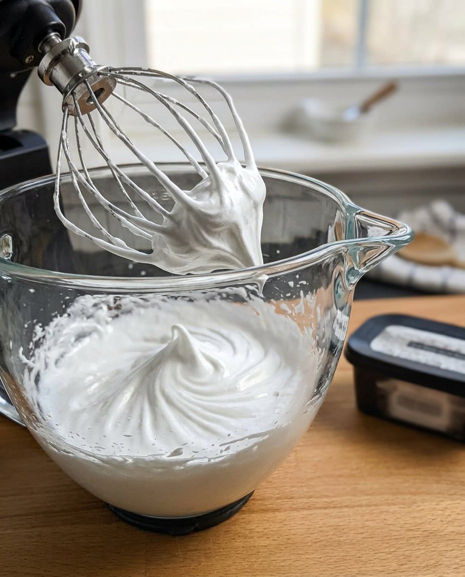 Creamy butter and powdered sugar being mixed in a vintage ceramic bowl for spring flower cookies