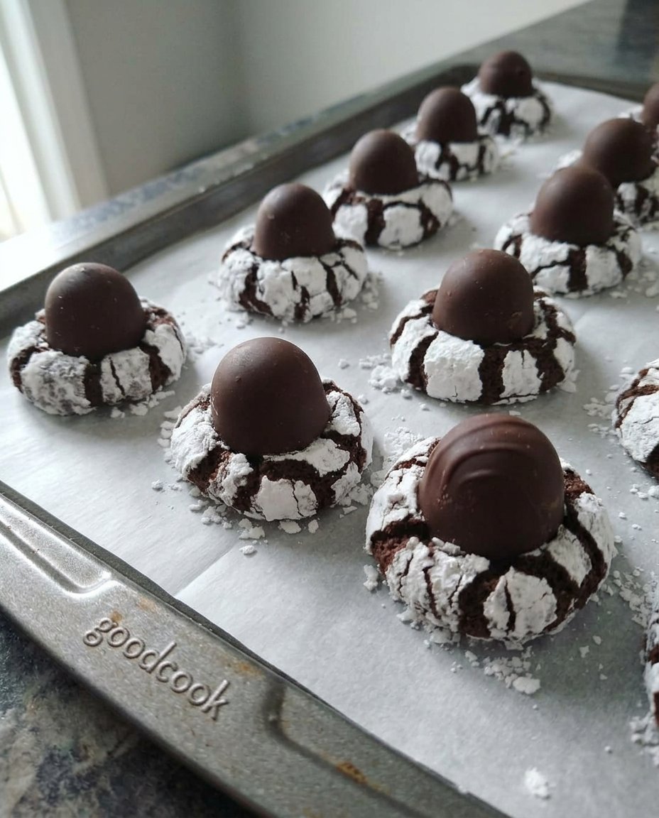 A plate of cherry cordial cookies next to a vintage glass of milk and a lace doily