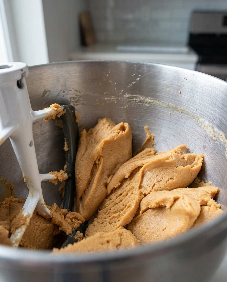 Evenly scooped balls of peanut butter cookie dough resting on a baking sheet.