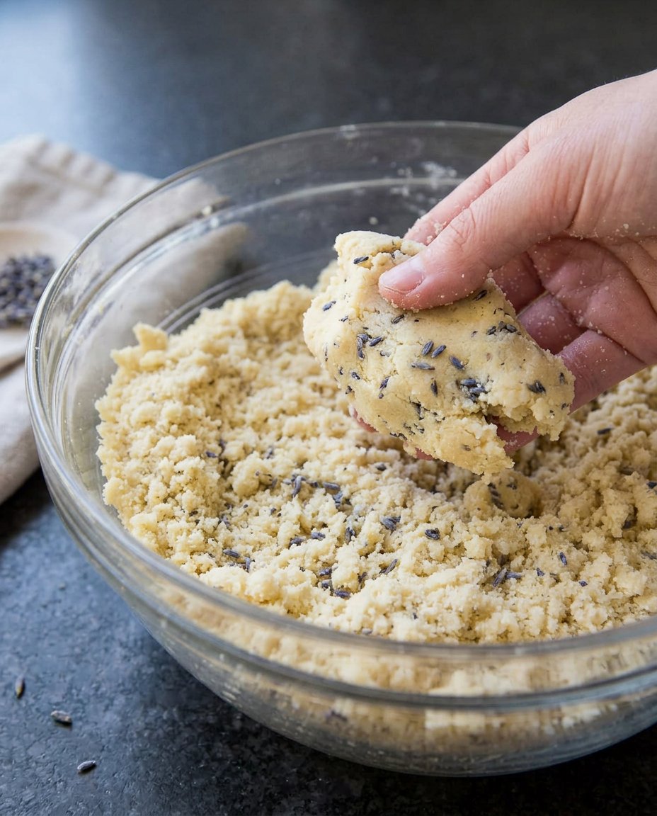 Cutting shapes out of shortbread dough on a baking mat.