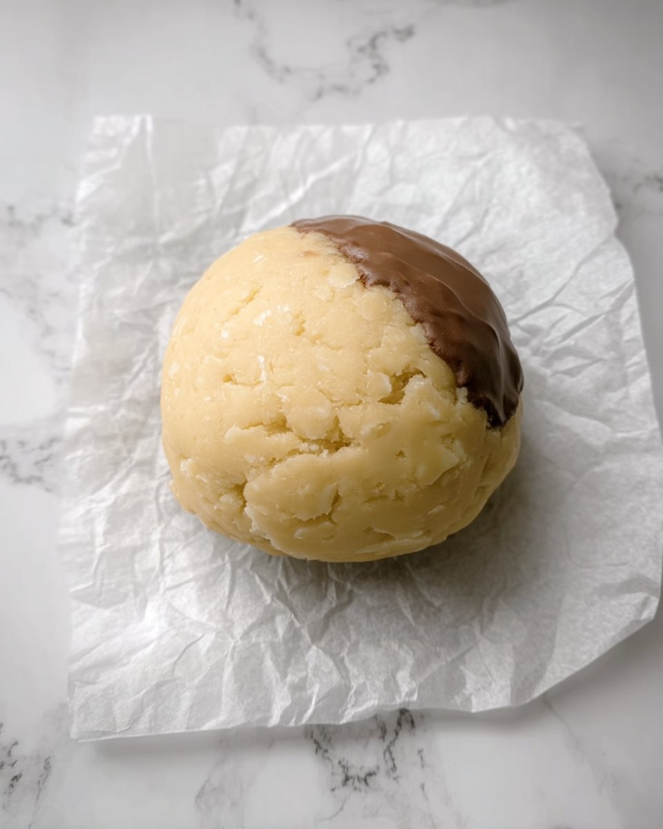 Shortbread dough being sliced into rectangles on parchment paper