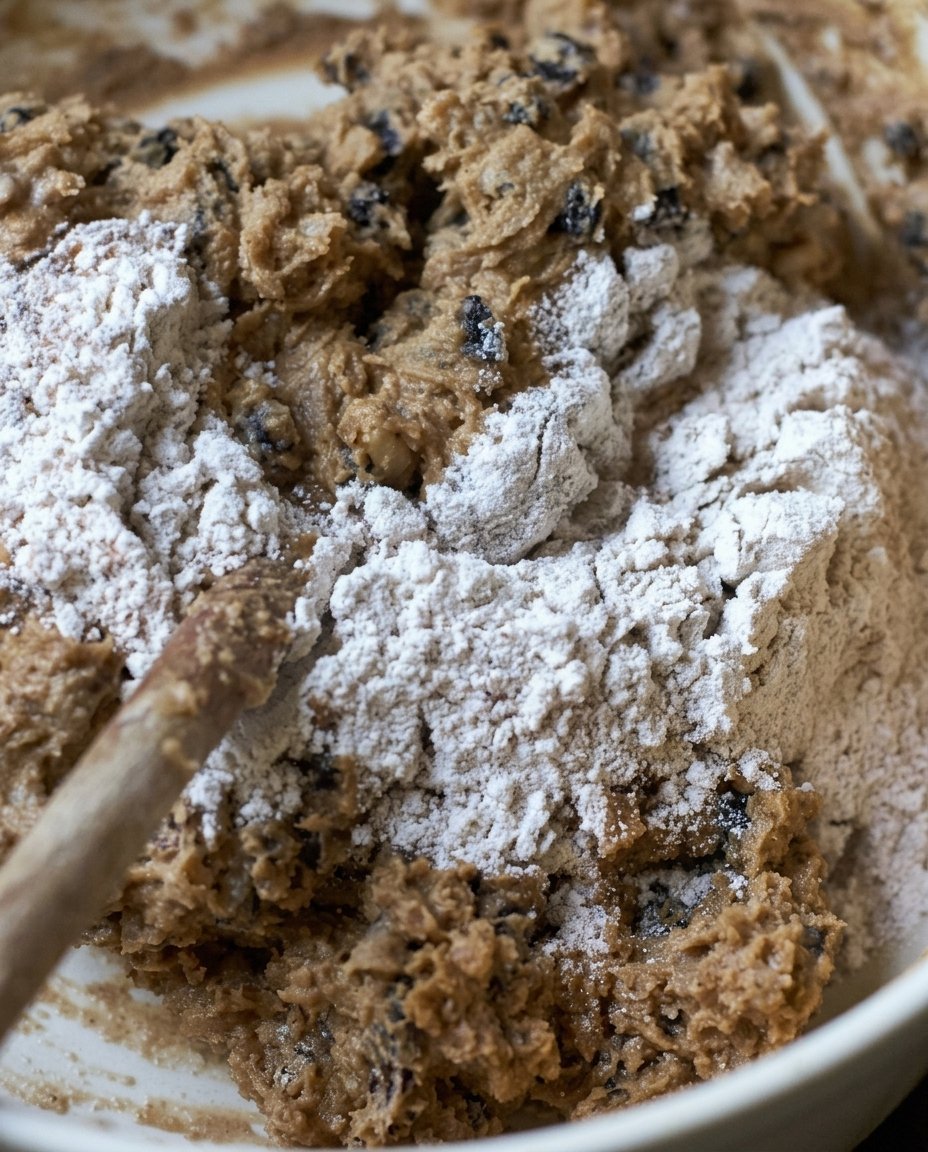 Spiced cookie dough chilling in a ceramic bowl