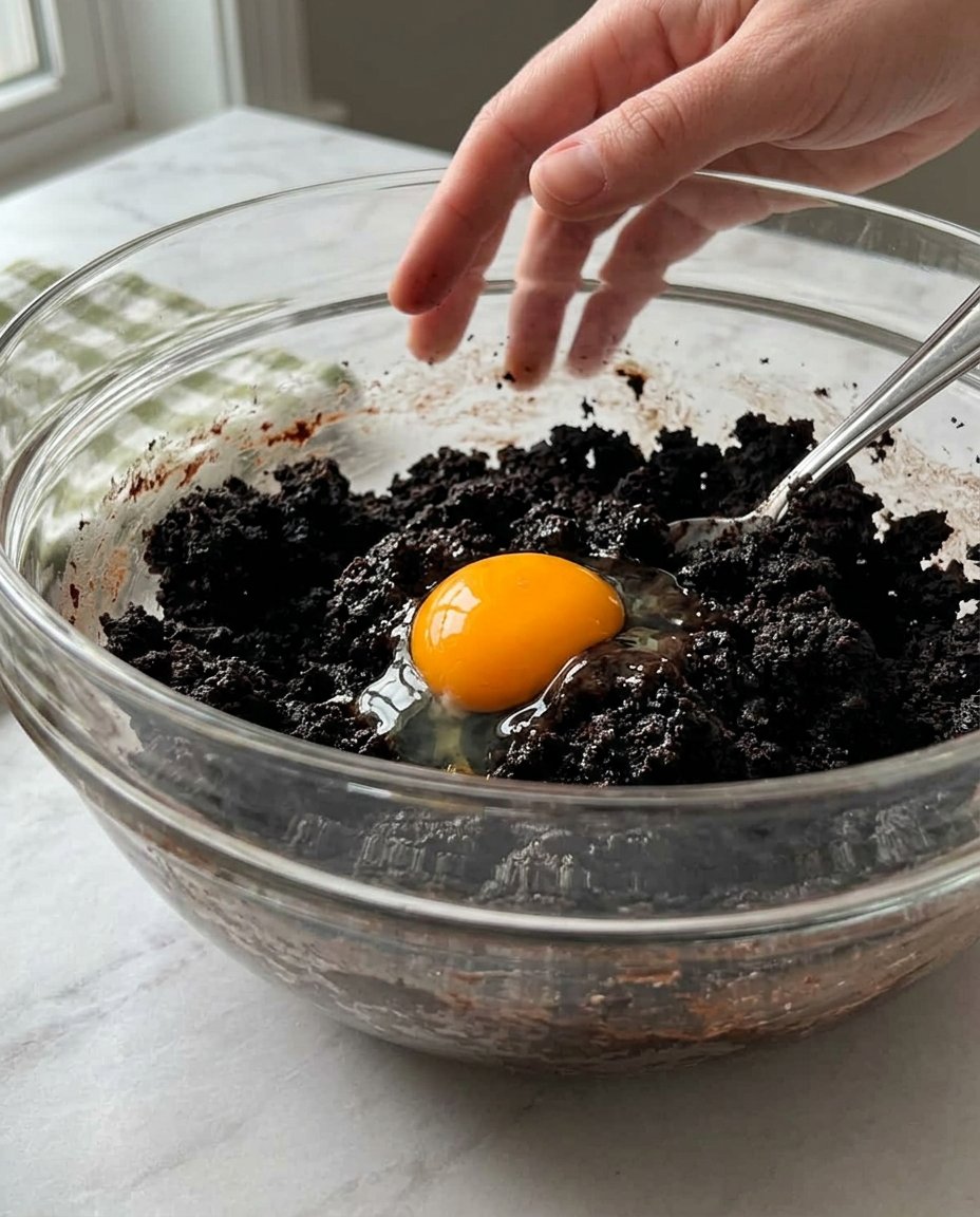 Ingredients for chocolate crinkle cookies including cocoa and sugar