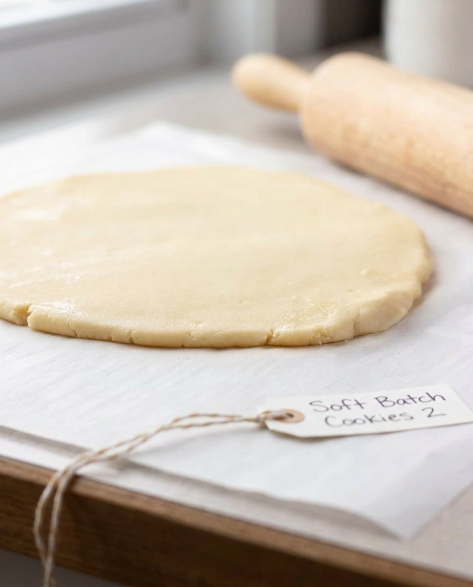 Baking sheets with parchment paper and cookie dough balls