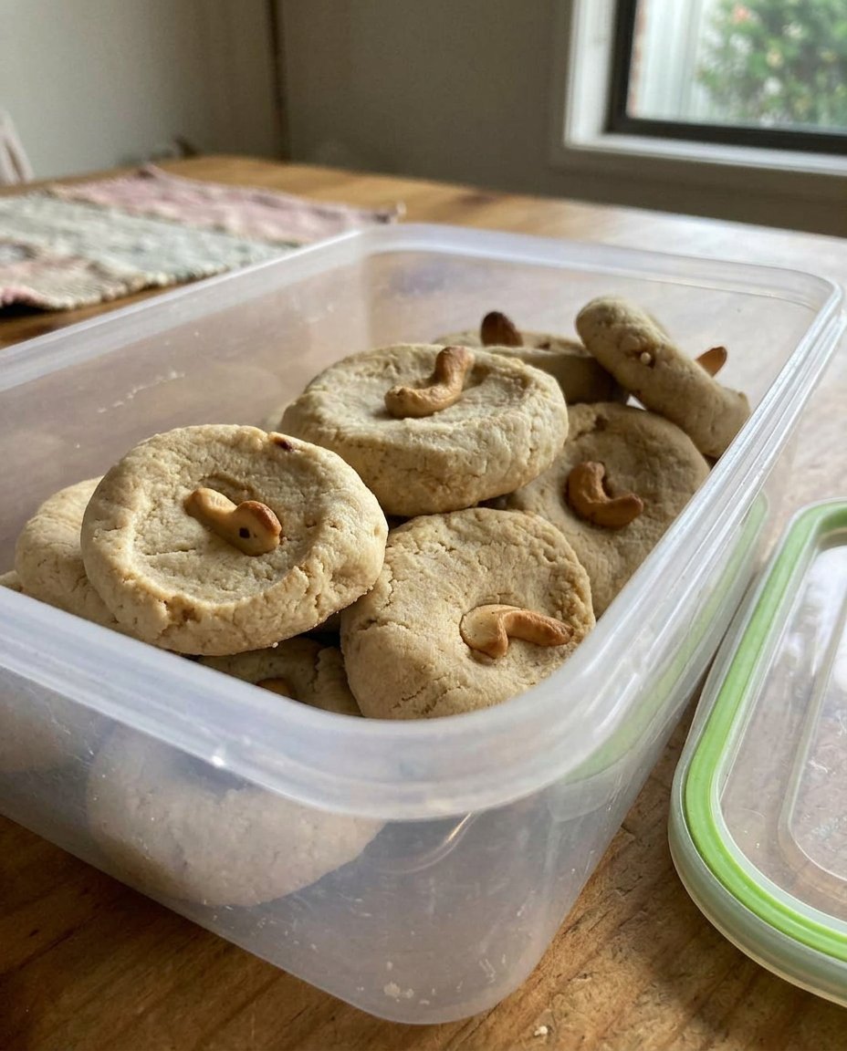 Frosted cashew shortbread cookies served on a decorative vintage porcelain plate.