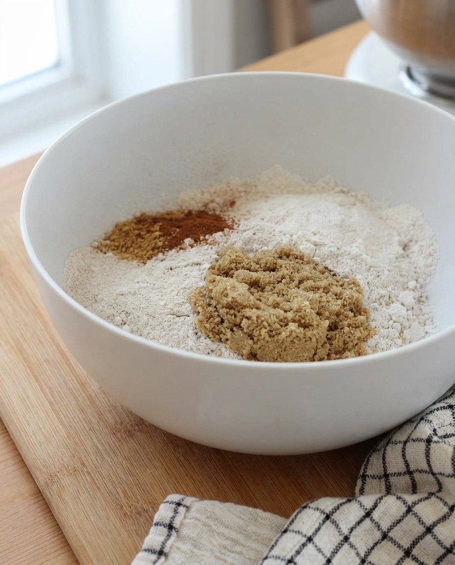 Ingredients for gingerbread cake including spice cake mix, molasses, and buttermilk.