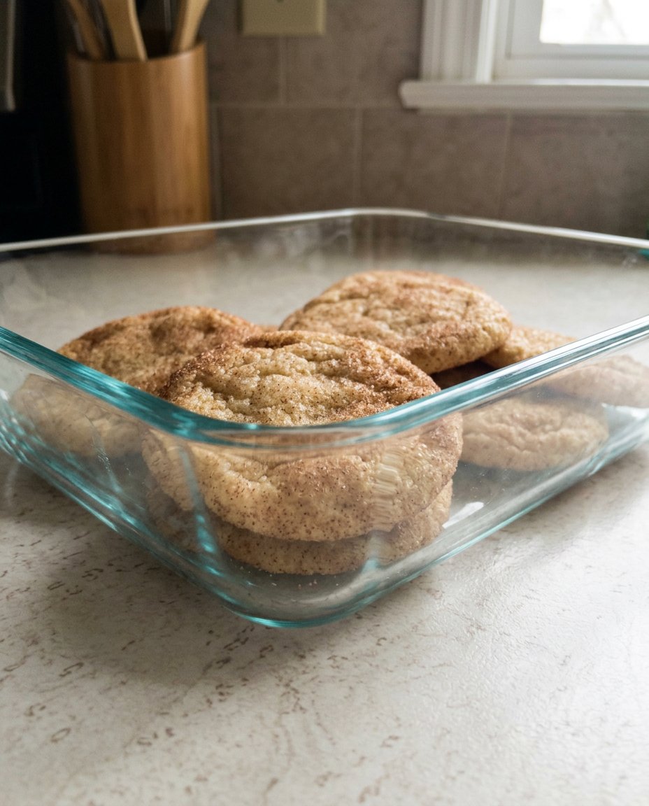 A plate of gluten free snickerdoodles served with a cold glass of milk