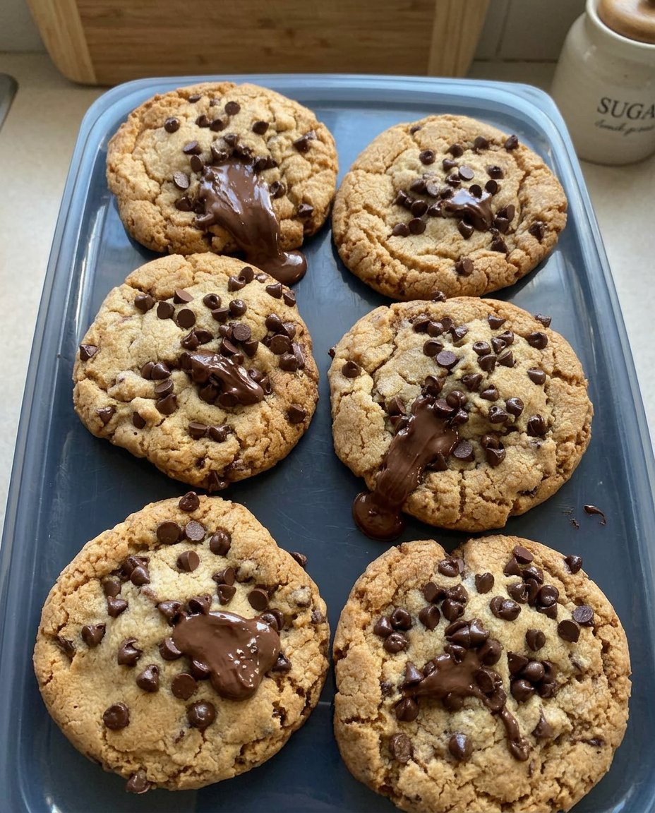 Old-fashioned Nutella stuffed cookies on a vintage cooling rack