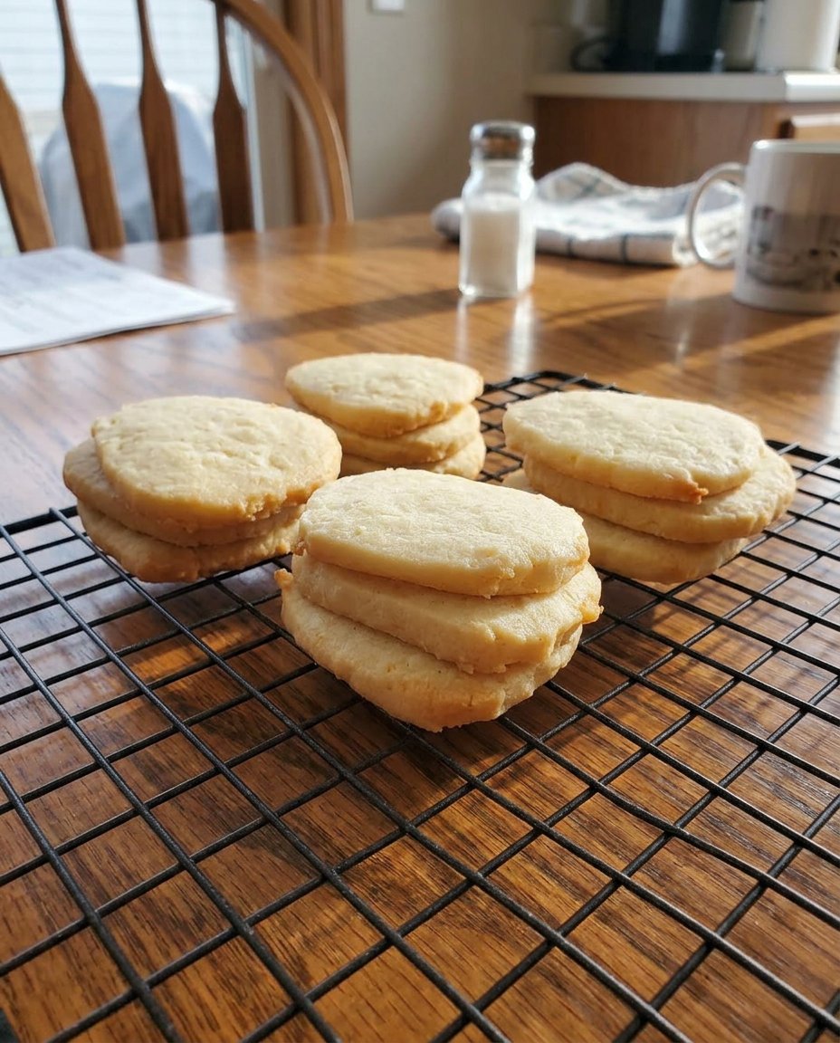 Icebox cookies stacked inside a classic glass cookie jar