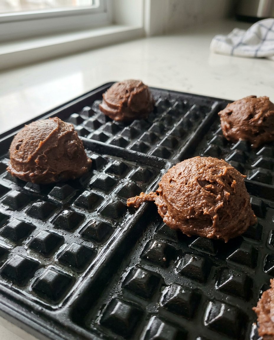 Ingredients for chocolate cookies including cocoa powder flour and butter