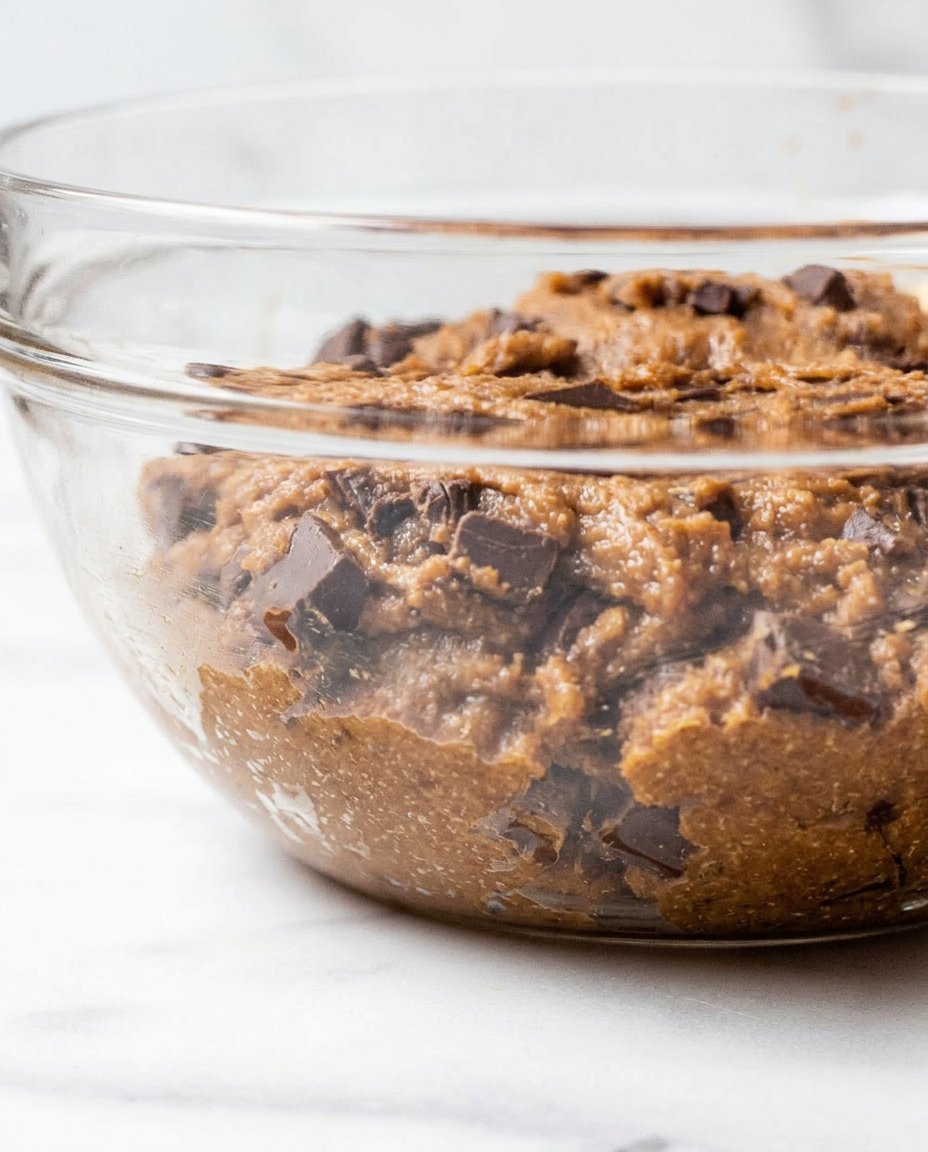 Almond flour, coconut sugar, and paleo chocolate chips in glass jars.
