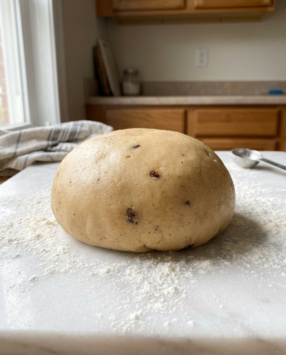 A hand piping thick fig jam onto long strips of cookie dough