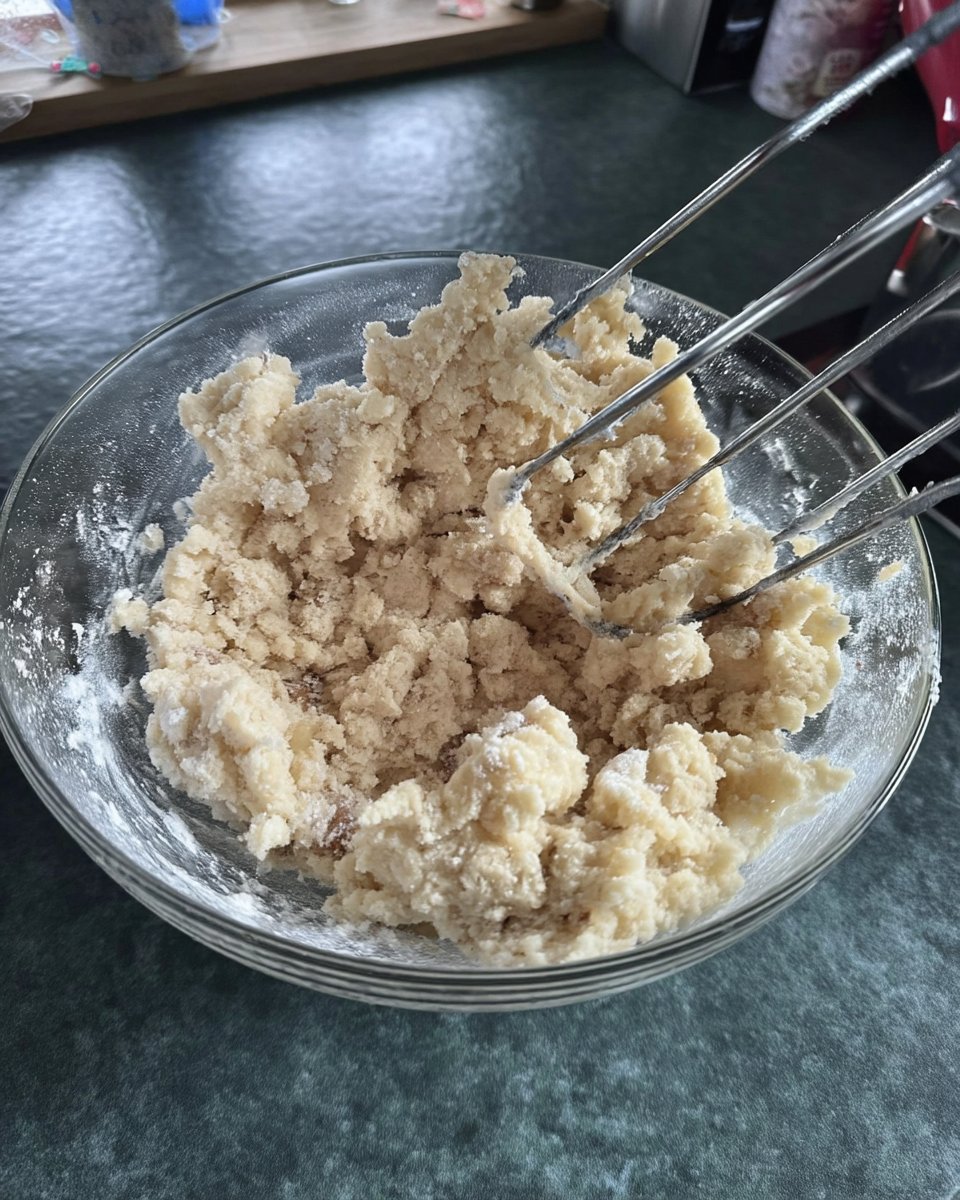 Using a measuring spoon to make indentations in round cookie dough balls.