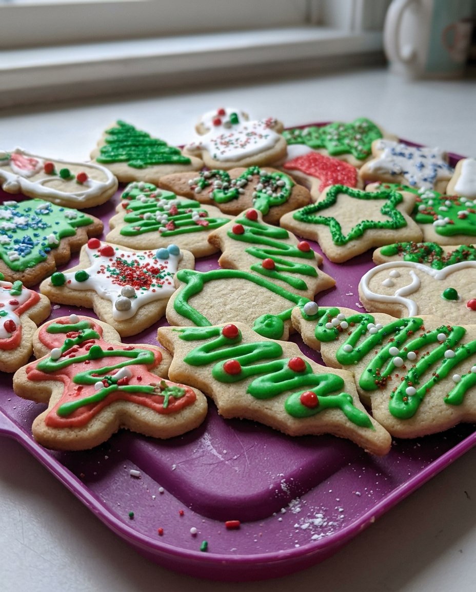 Chilled sugar cookie dough being rolled out to 1/4 inch thickness.