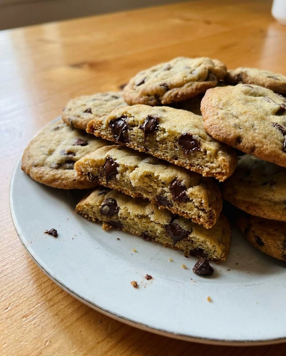 One bowl chocolate chip cookies on a cooling rack with golden edges