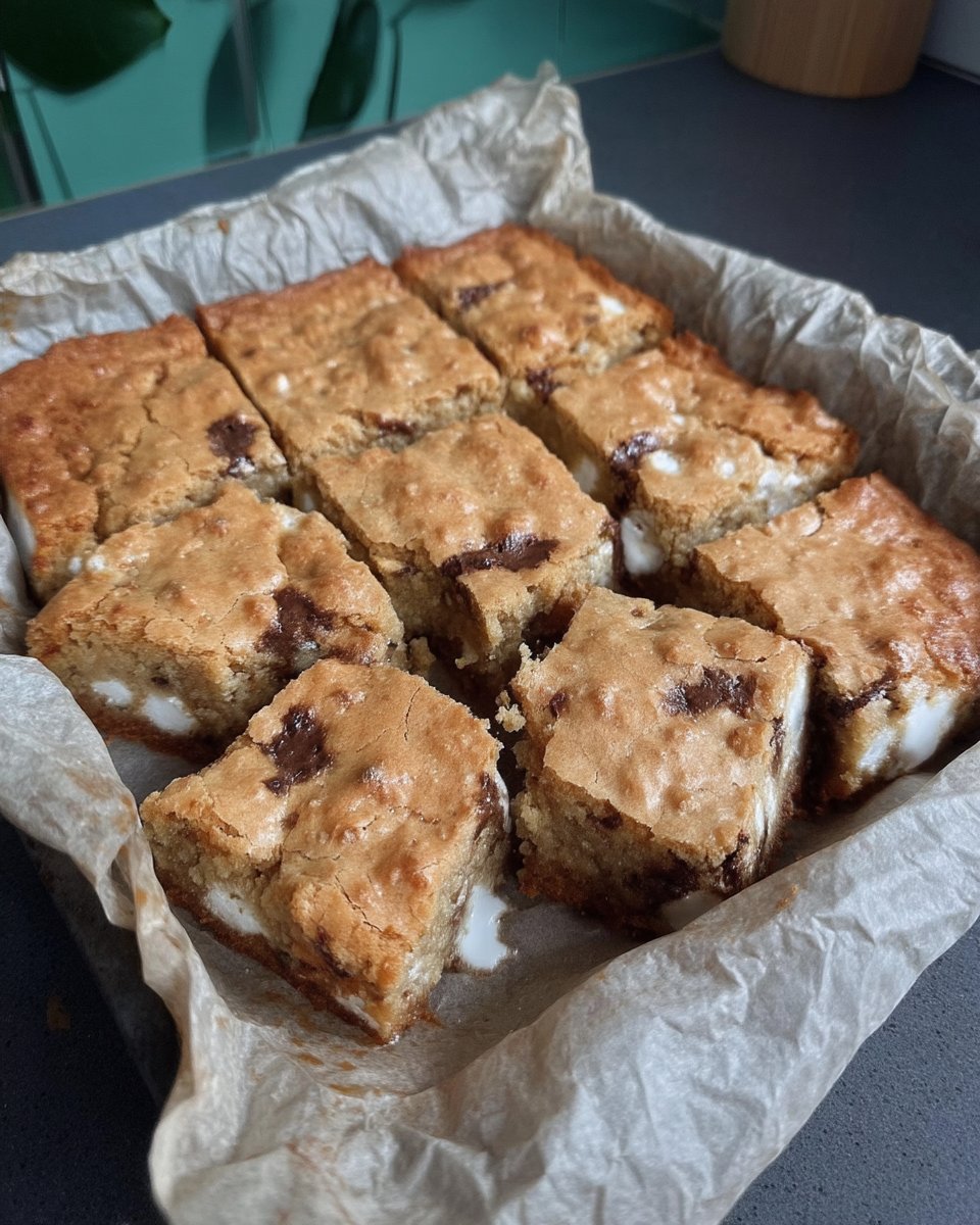 A plate of Smore Cookies with melted chocolate and toasted marshmallows