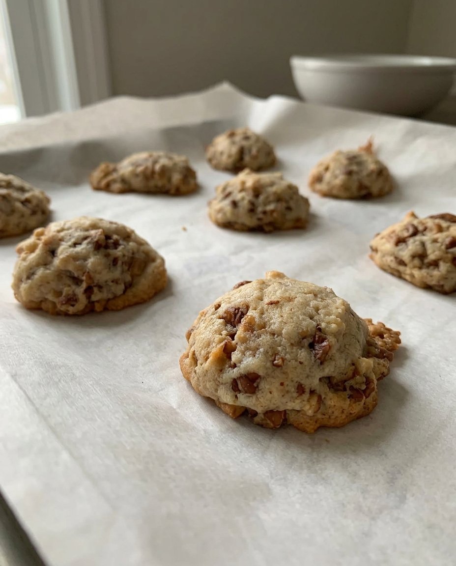 Close up of hands rolling chocolate cookie dough balls into a plate of crushed red and white peppermint candy