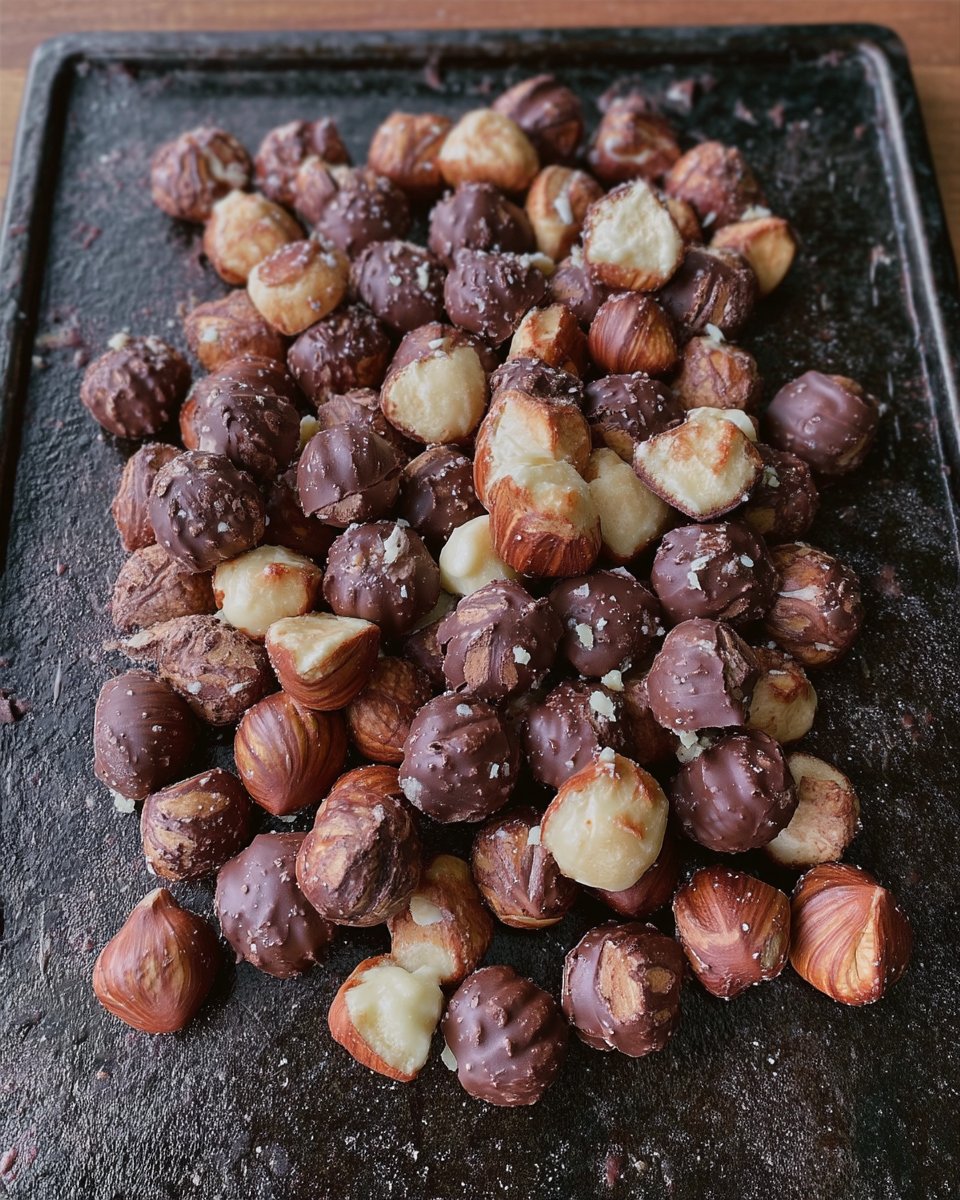 Rolling out dark chocolate cookie dough between sheets of parchment paper