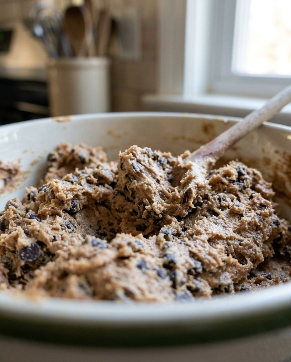Rolling out peanut butter cookie dough to a thin one eighth inch thickness