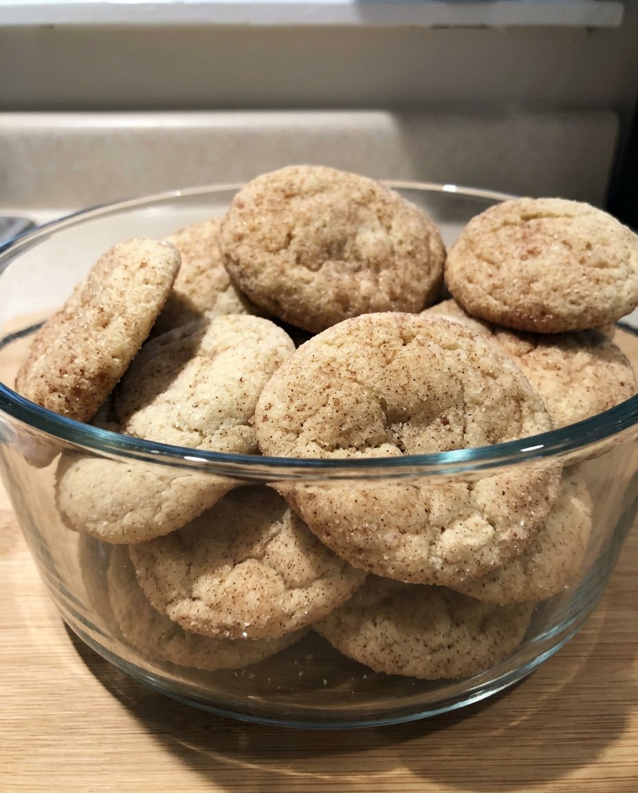 Maple snickerdoodles served on a plate with a glass of milk