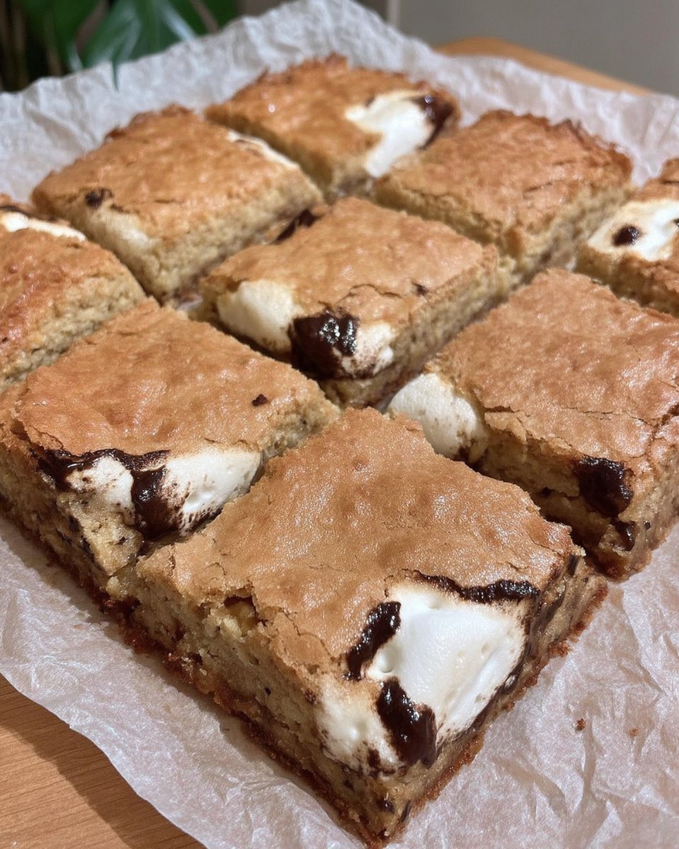 Smore Cookies served with a glass of milk