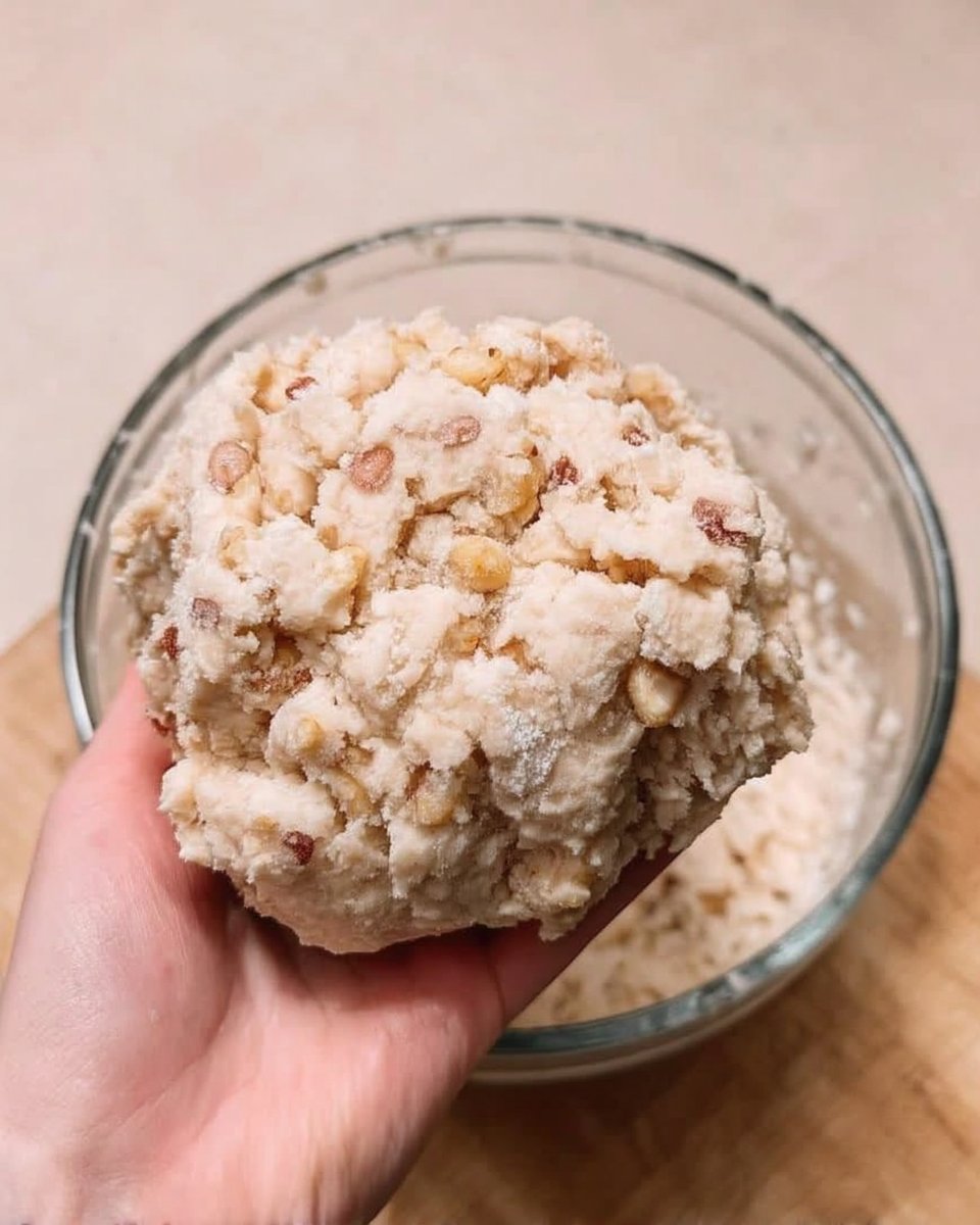 Ingredients for snowball cookies including butter, flour, and toasted pecans
