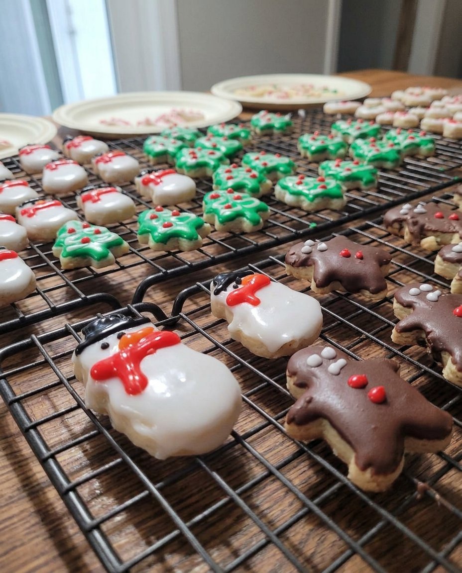 A jar filled with soft and chewy Italian Christmas cookies on a wooden table.